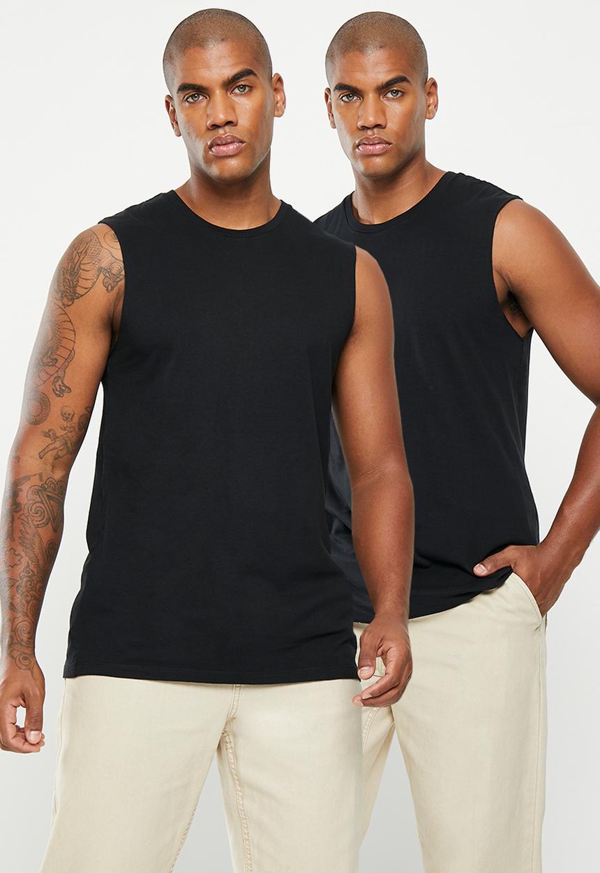 Cotton On - Organic muscle 2 pack - black