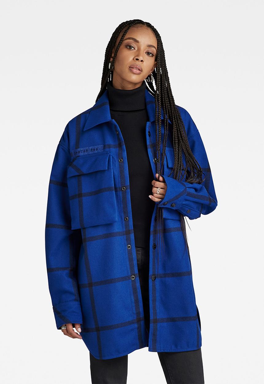 G-STAR - Regular bf overshirt wmn - ballpen blue louis check