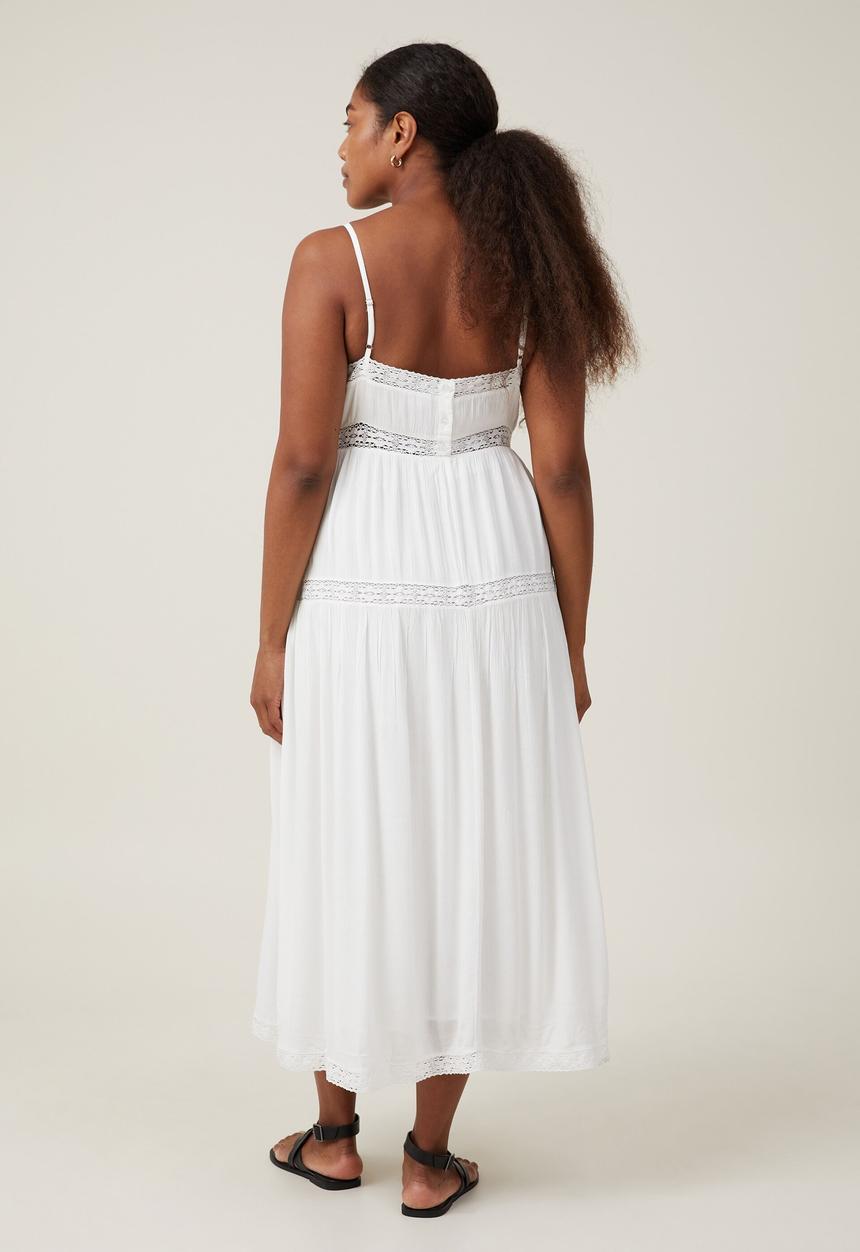 Cotton On - Rylee lace trim maxi dress - white