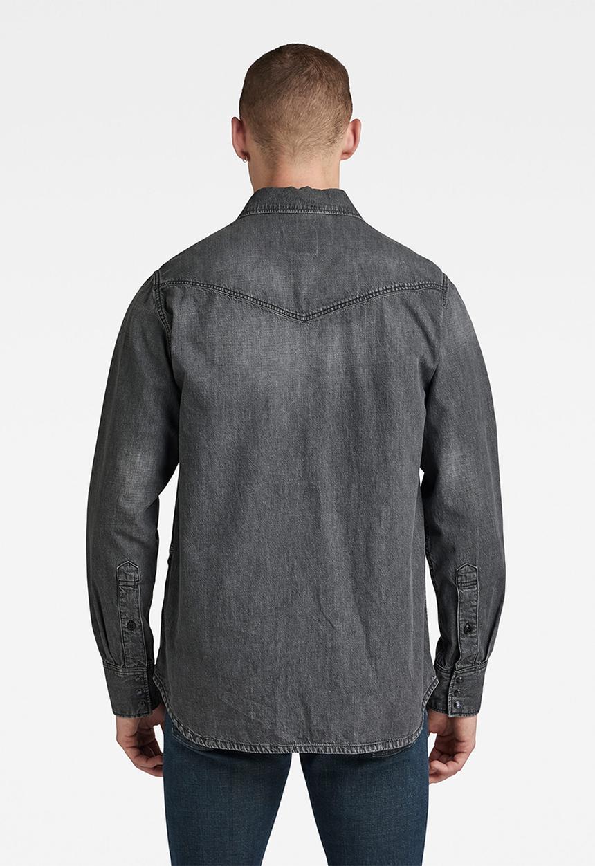 G-STAR - Dakota regular shirt long sleeve hoola - faded black jasper
