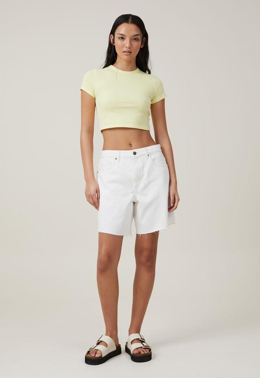 Cotton On - micro crop tee - sunny