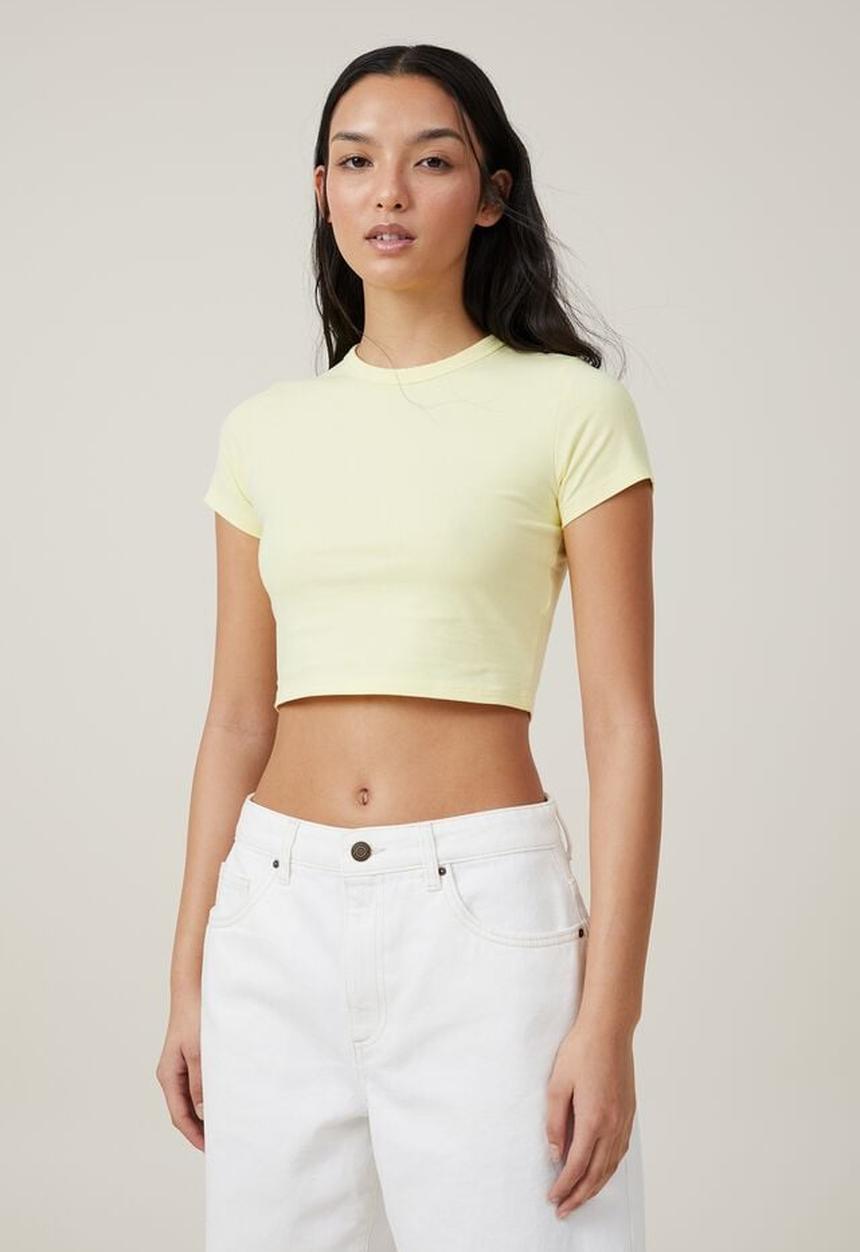 Cotton On - micro crop tee - sunny