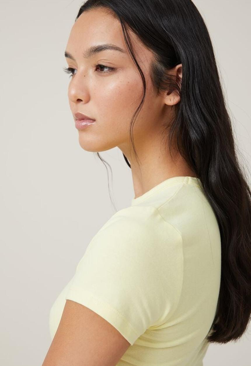 Cotton On - micro crop tee - sunny