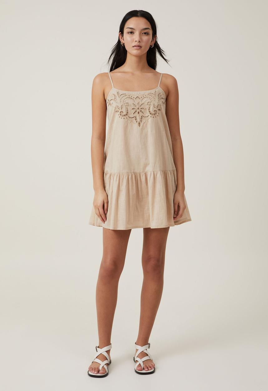 Cotton On - Brodie mini dress - mid taupe