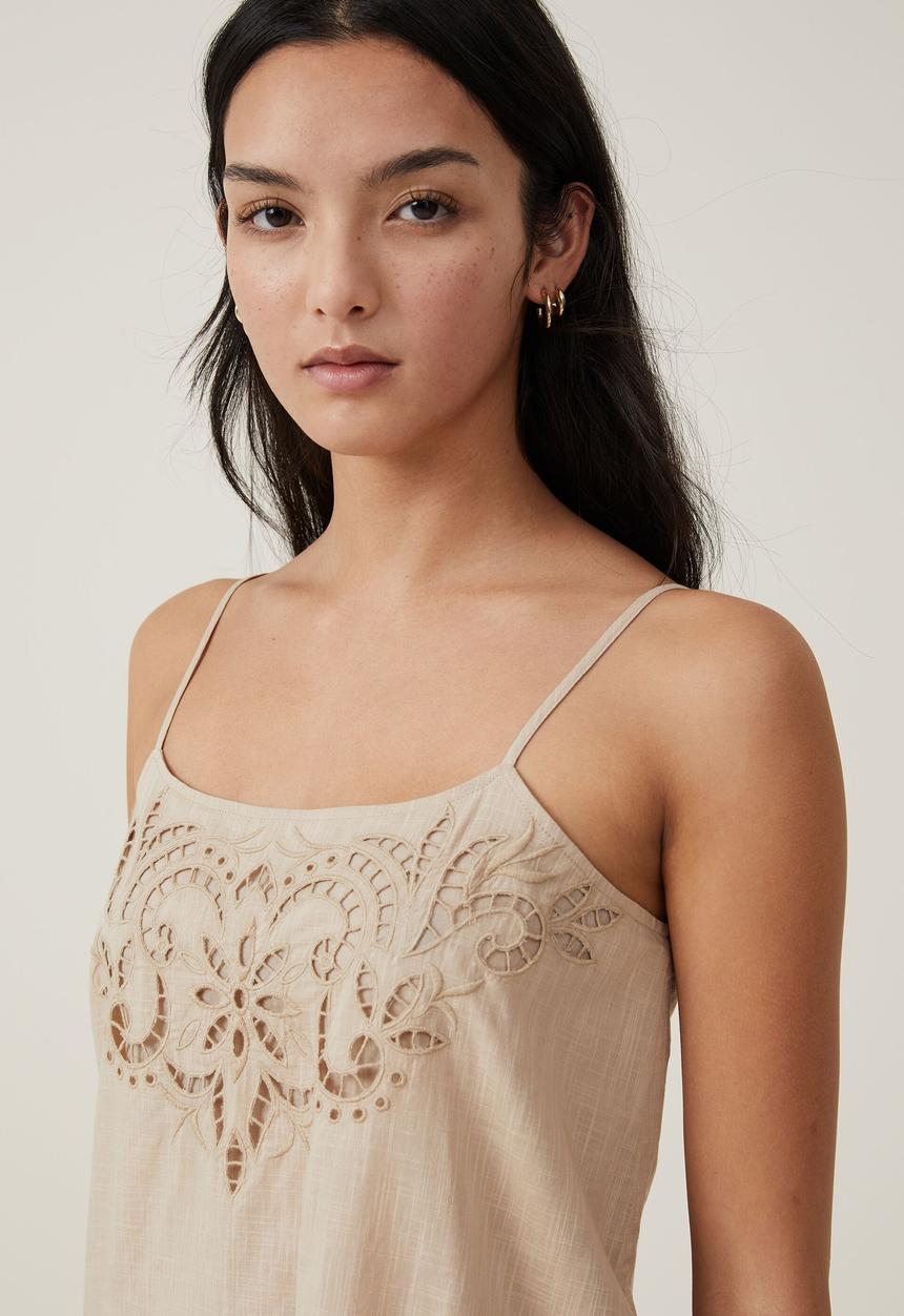 Cotton On - Brodie mini dress - mid taupe
