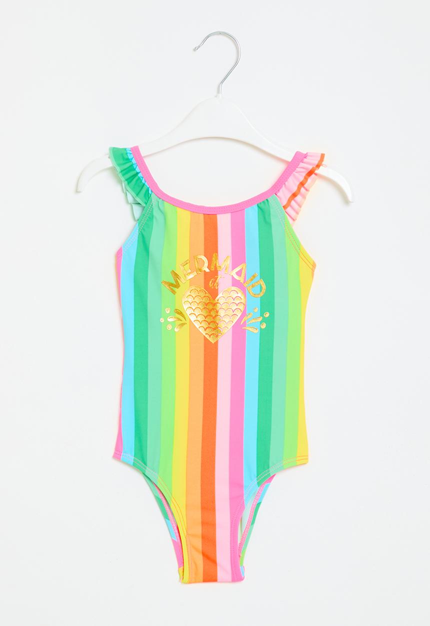 MINOTI - Stripe swimsuit with foil print - multi