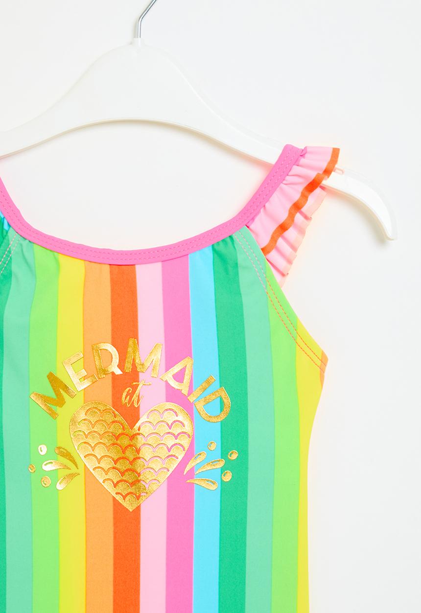MINOTI - Stripe swimsuit with foil print - multi