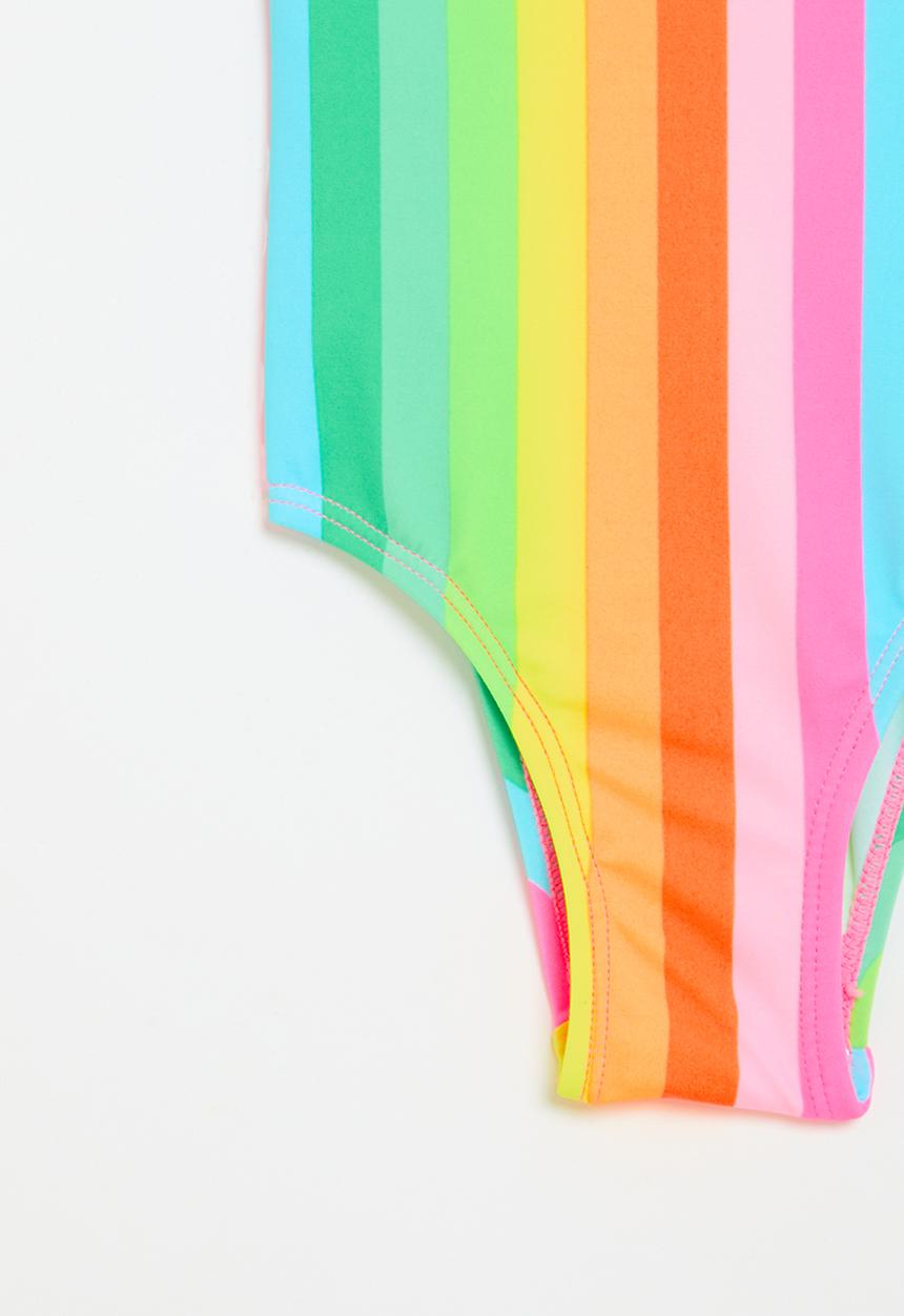MINOTI - Stripe swimsuit with foil print - multi