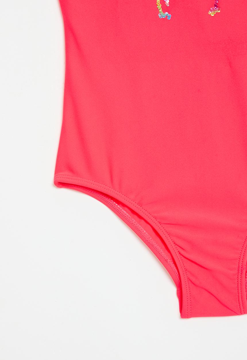 MINOTI - Scoop back swimsuit with sequins - orange