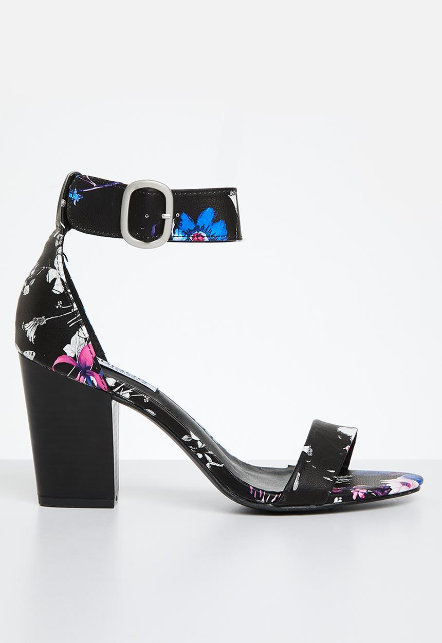 Madison® - Allan 2 ankle strap block heel sandal - black floral