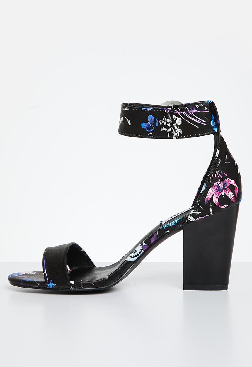 Madison® - Allan 2 ankle strap block heel sandal - black floral