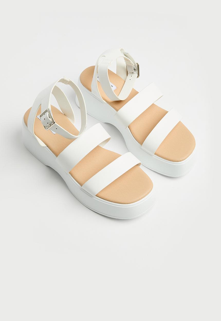 Madison® - Hannah flatform strap sandal - white