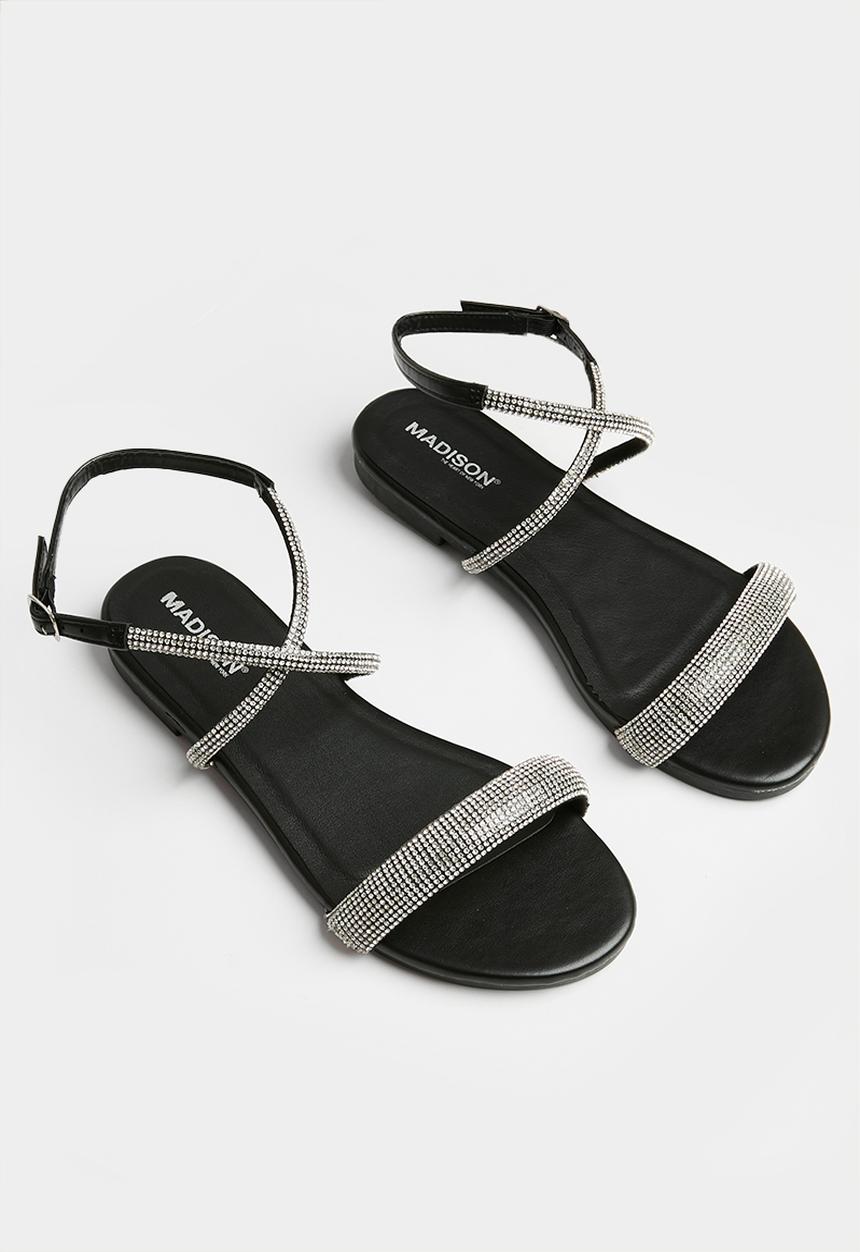 Madison® - Hillary ankle tie sandal - black
