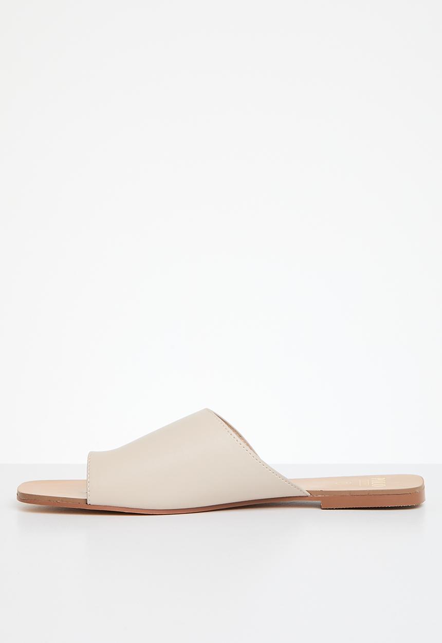 POLO - Womens toe post slip on sandal - stone