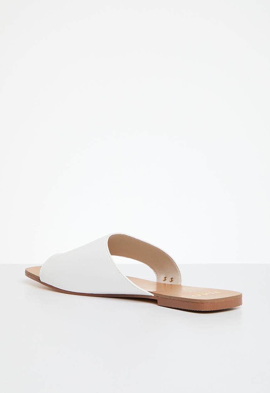 POLO - Womens toe post slip on sandal - white