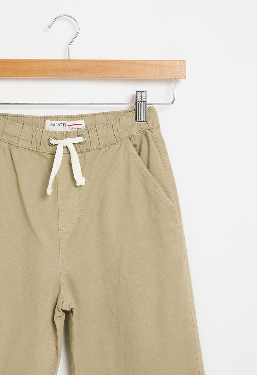 MINOTI - boys tan basic textured chino pant - tan