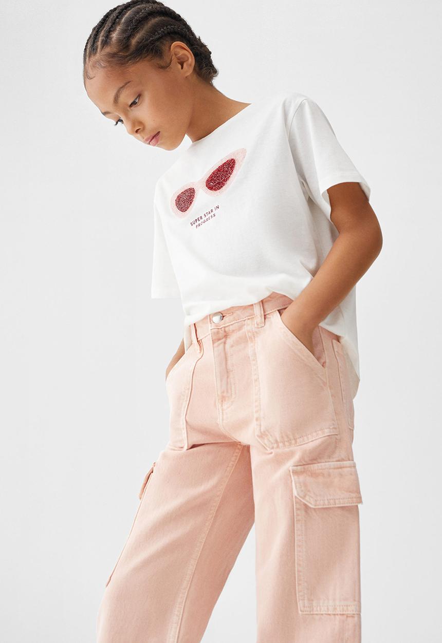 MANGO - Jeans cargo - pink