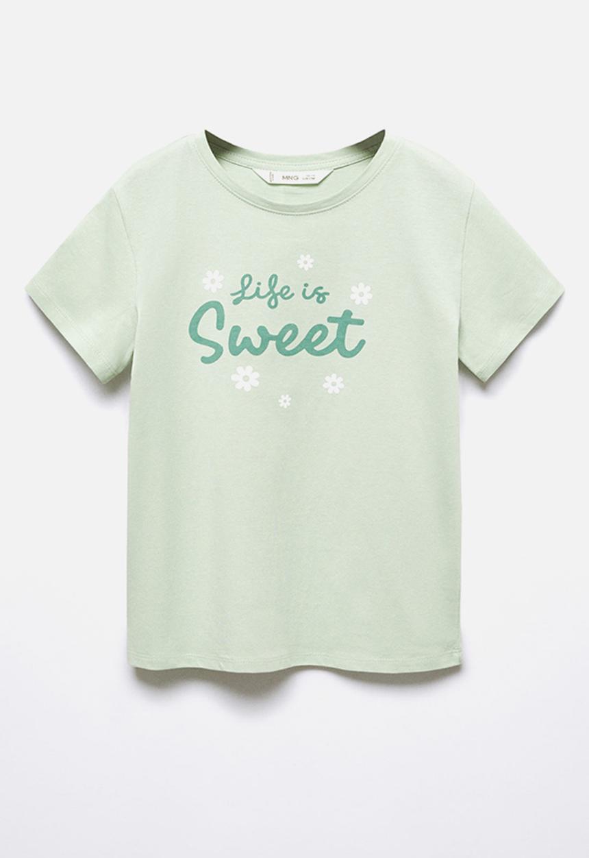 MANGO - T-shirt sheldonc - pastel green