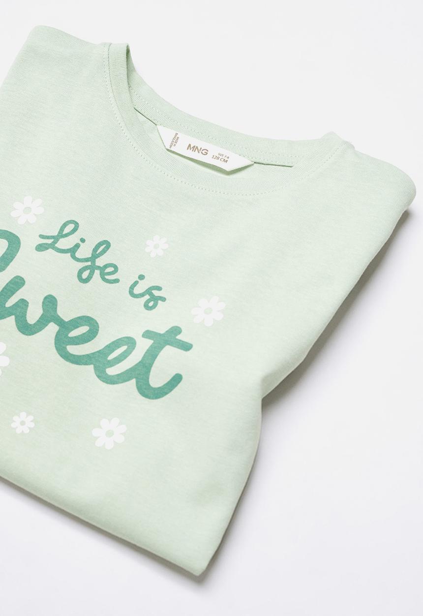 MANGO - T-shirt sheldonc - pastel green