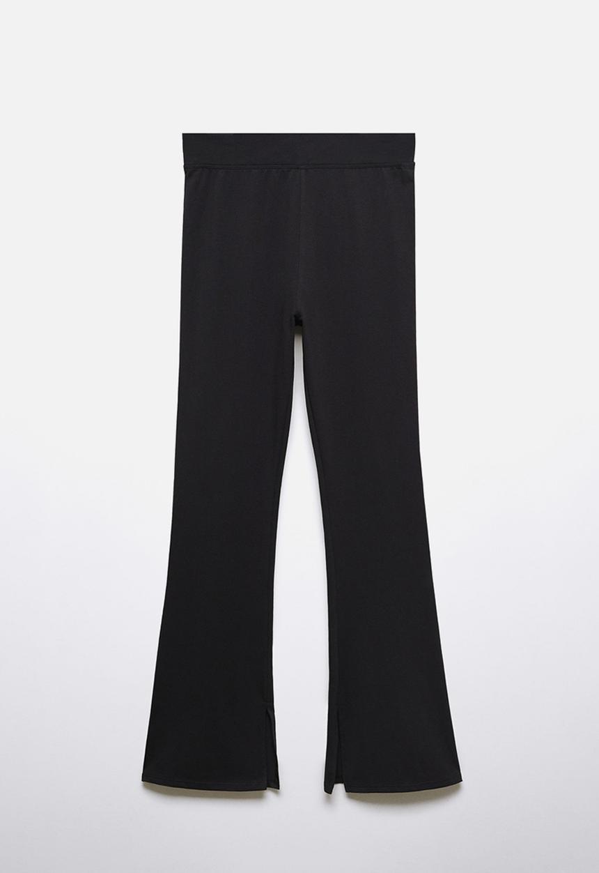 MANGO - Leggings flaret - black