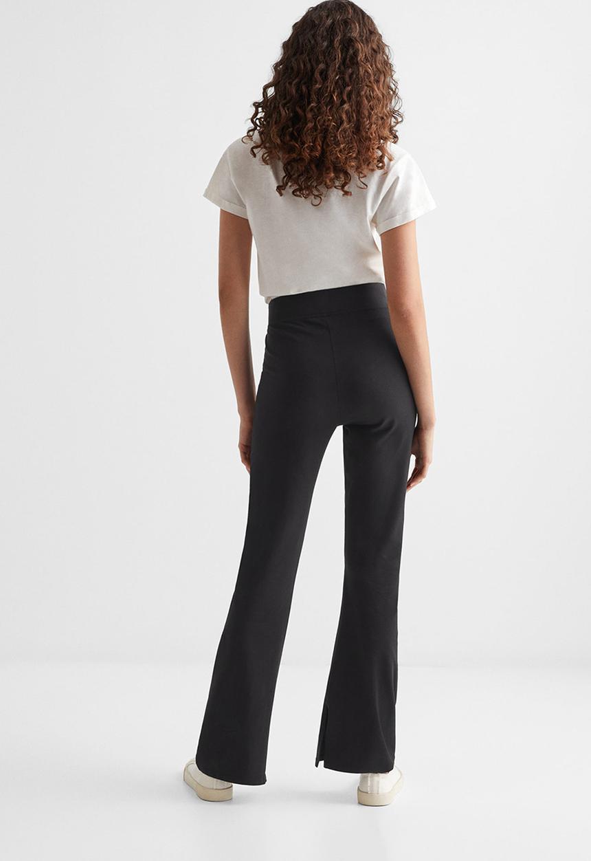 MANGO - Leggings flaret - black