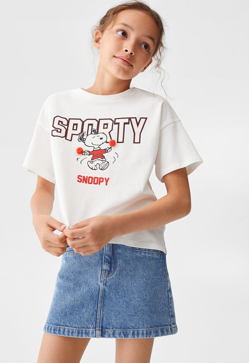 MANGO - T-shirt sporty - off white