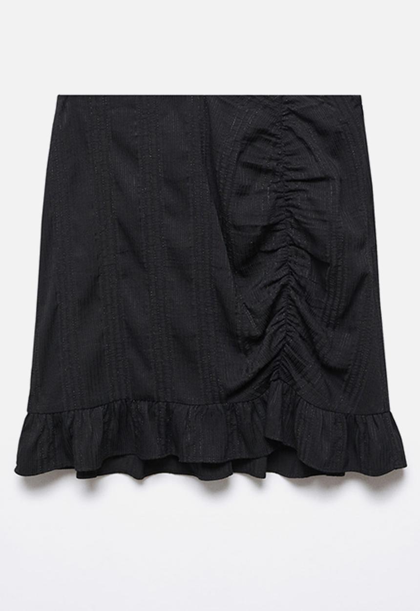 MANGO - Skirt rayaf - black