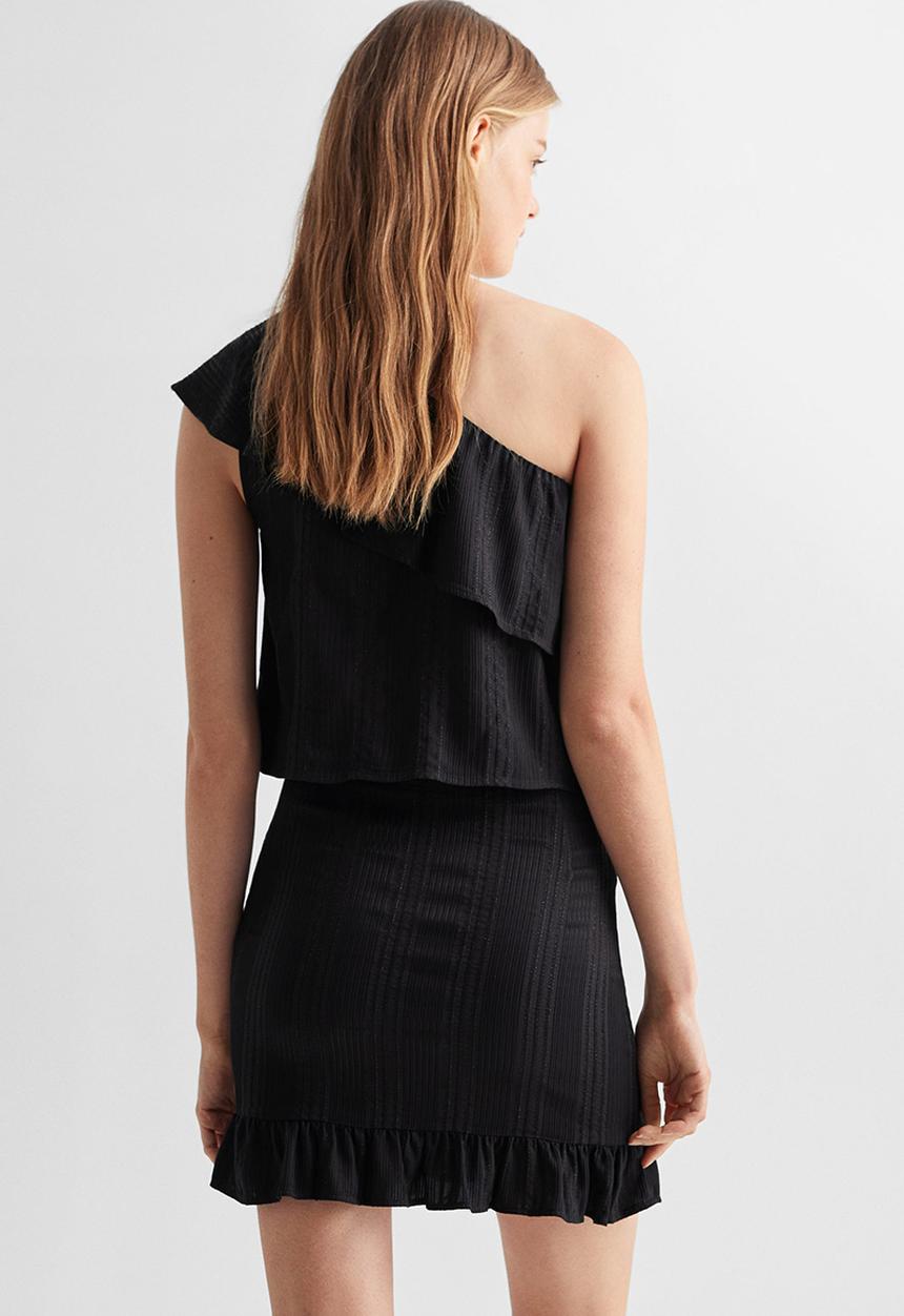 MANGO - Skirt rayaf - black