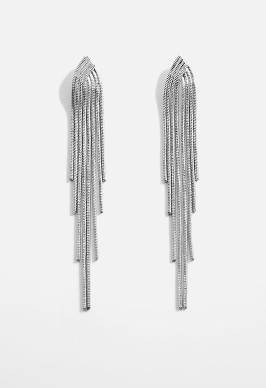 MANGO - Earrings chainp - silver