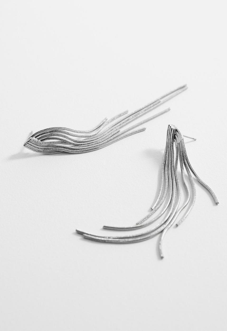 MANGO - Earrings chainp - silver