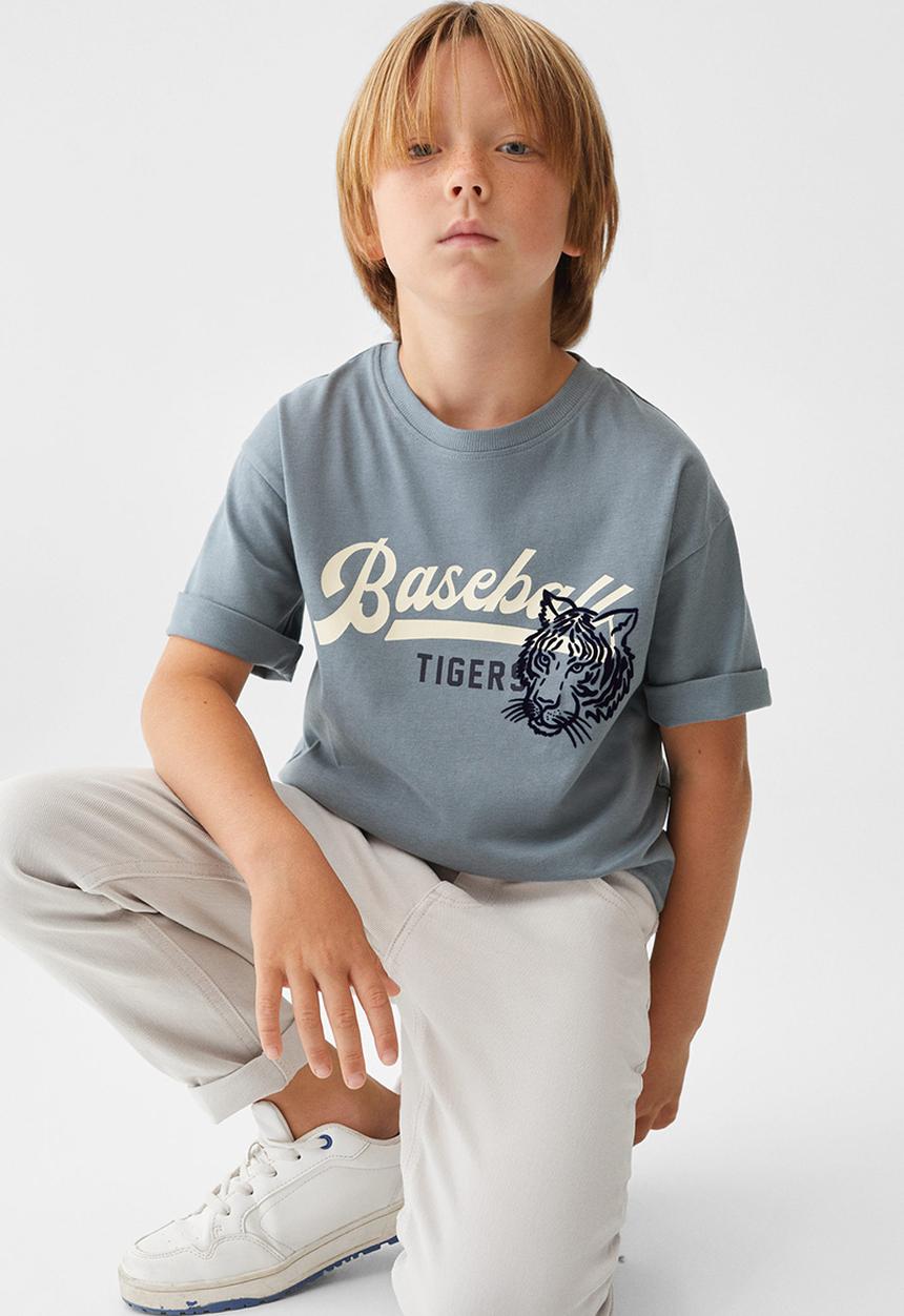 MANGO - T-shirt college - blue
