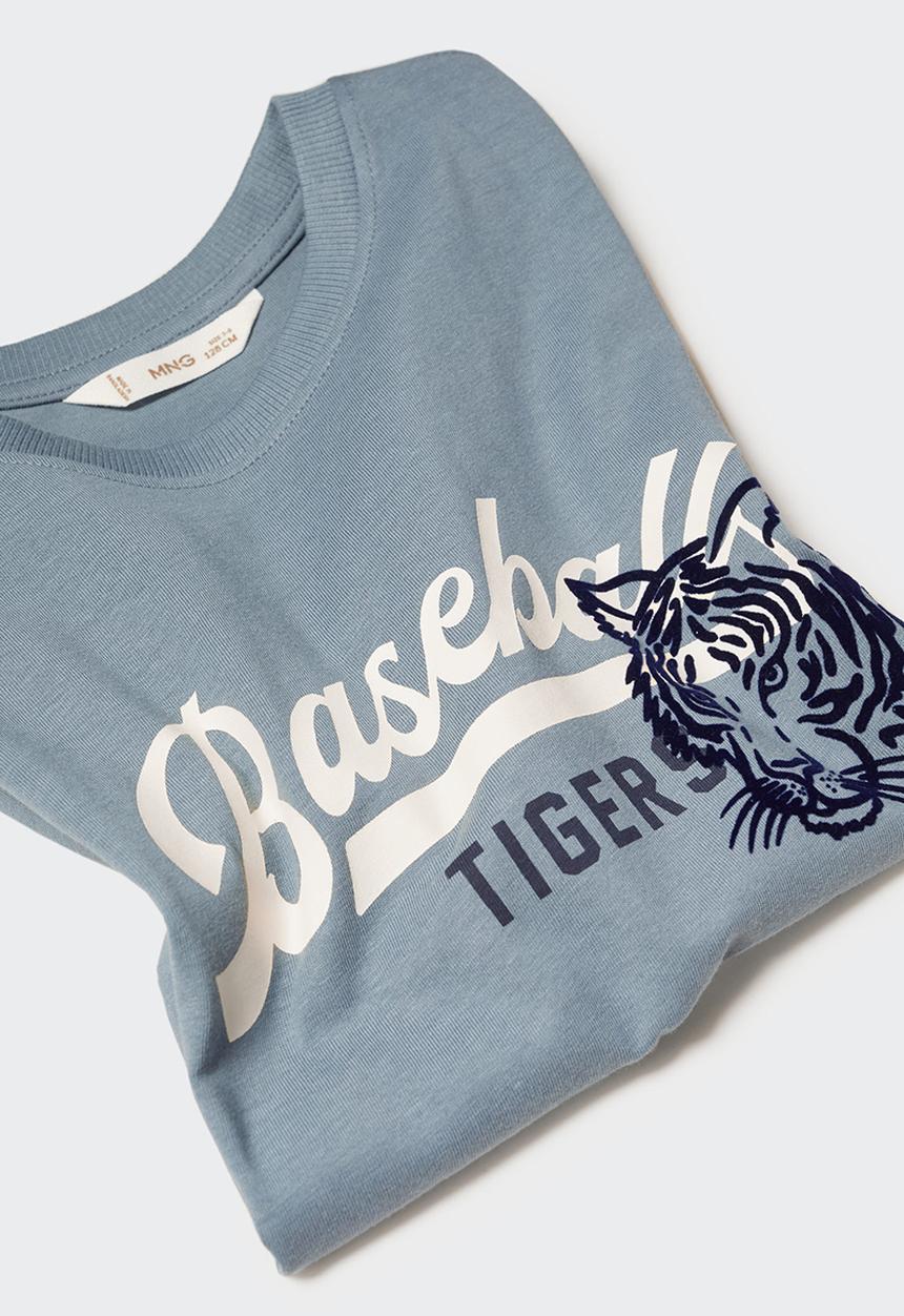 MANGO - T-shirt college - blue