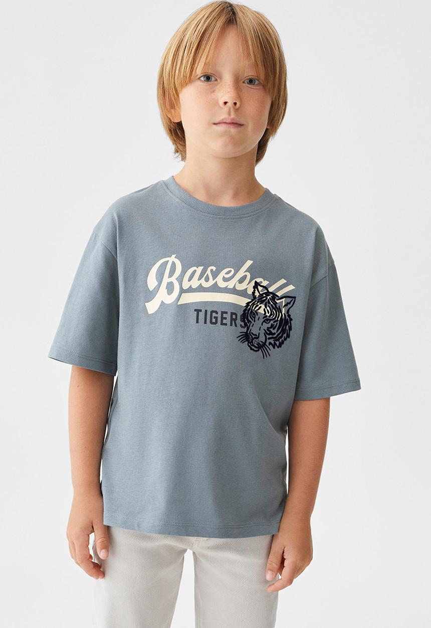 MANGO - T-shirt college - blue