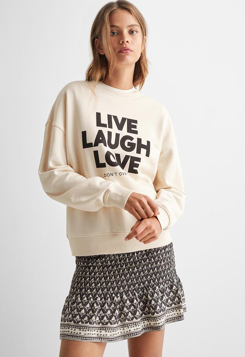 MANGO - Sweatshirt love - beige