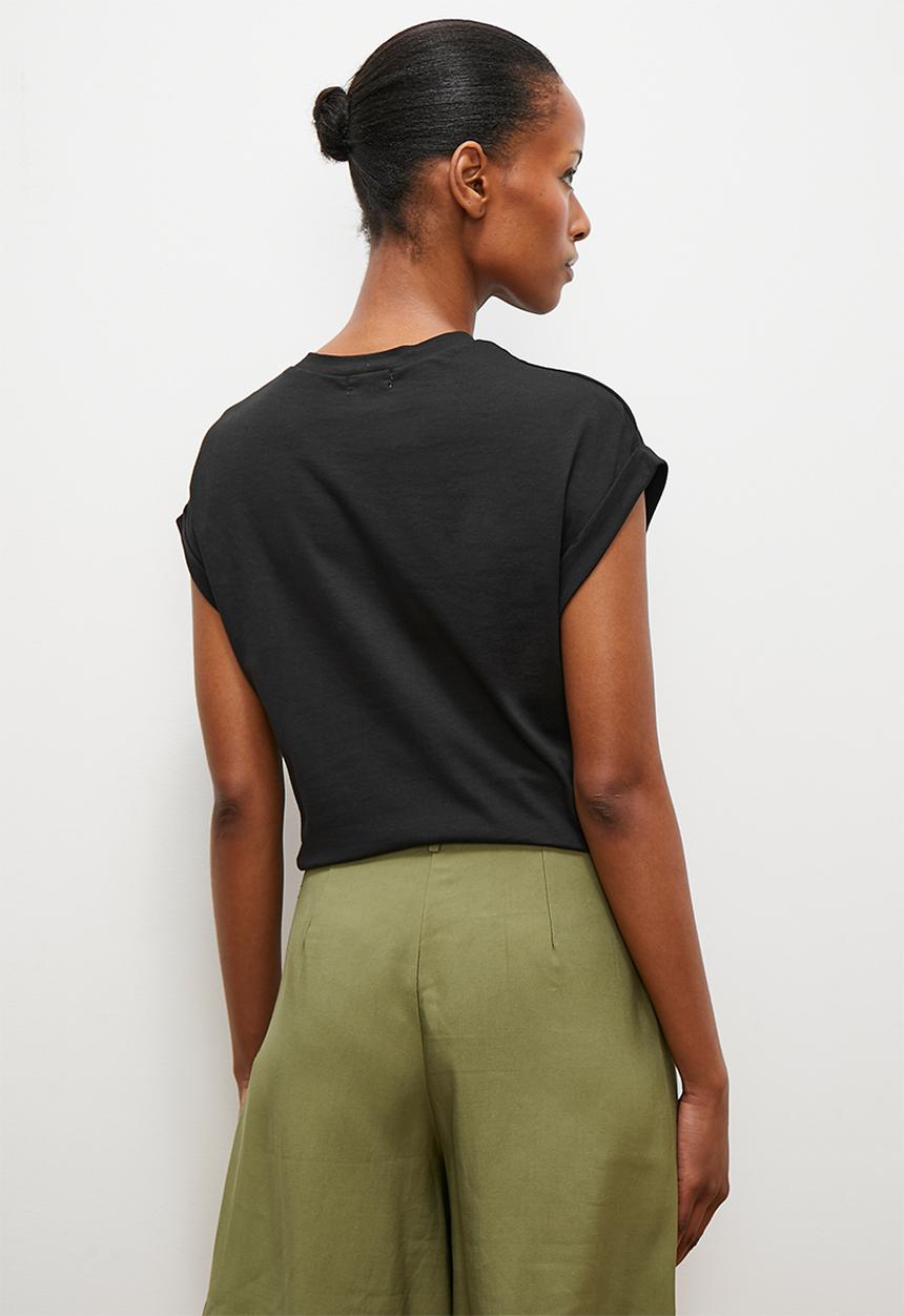 edit - Turnup drop shoulder T-shirt - black