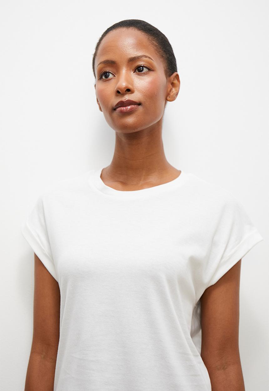 edit - Turnup drop shoulder T-shirt - white