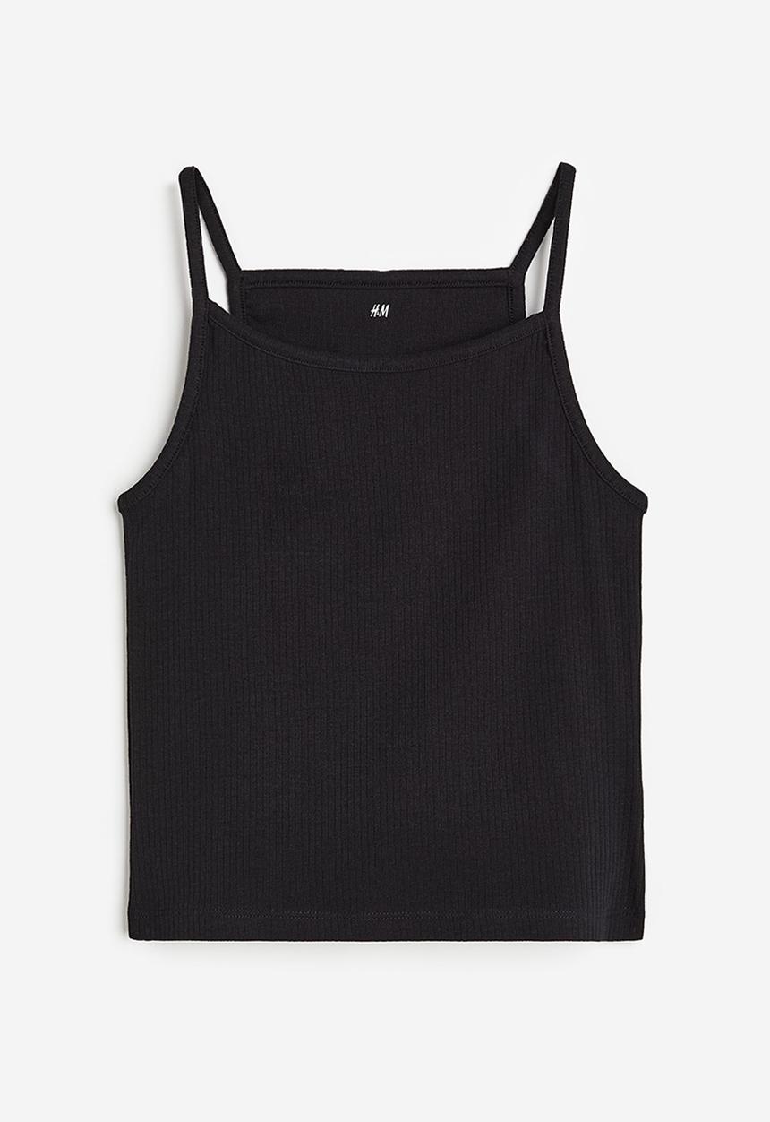 H&M - Ribbed vest top - black