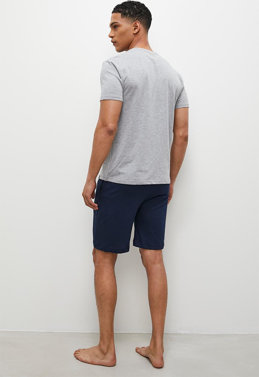 Superbalist - Graphic tee sleep set - grey & navy