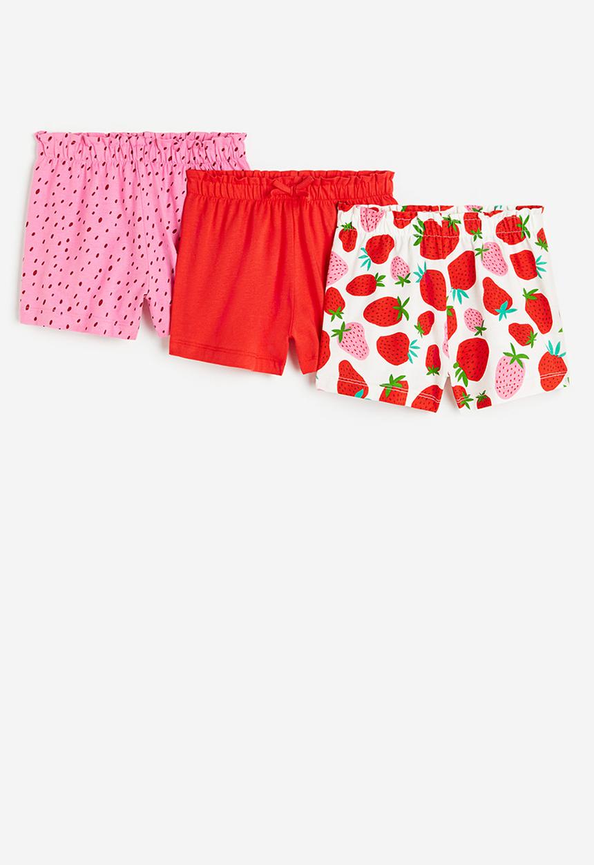 H&M - 3-Pack jersey shorts - bright red strawberries 