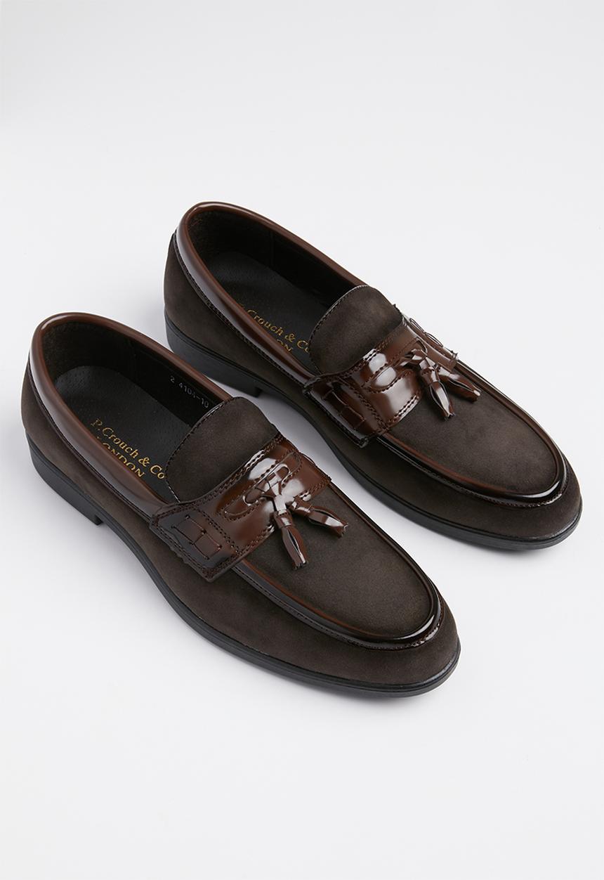 PC - Formal slip on bow - espresso suede/spray