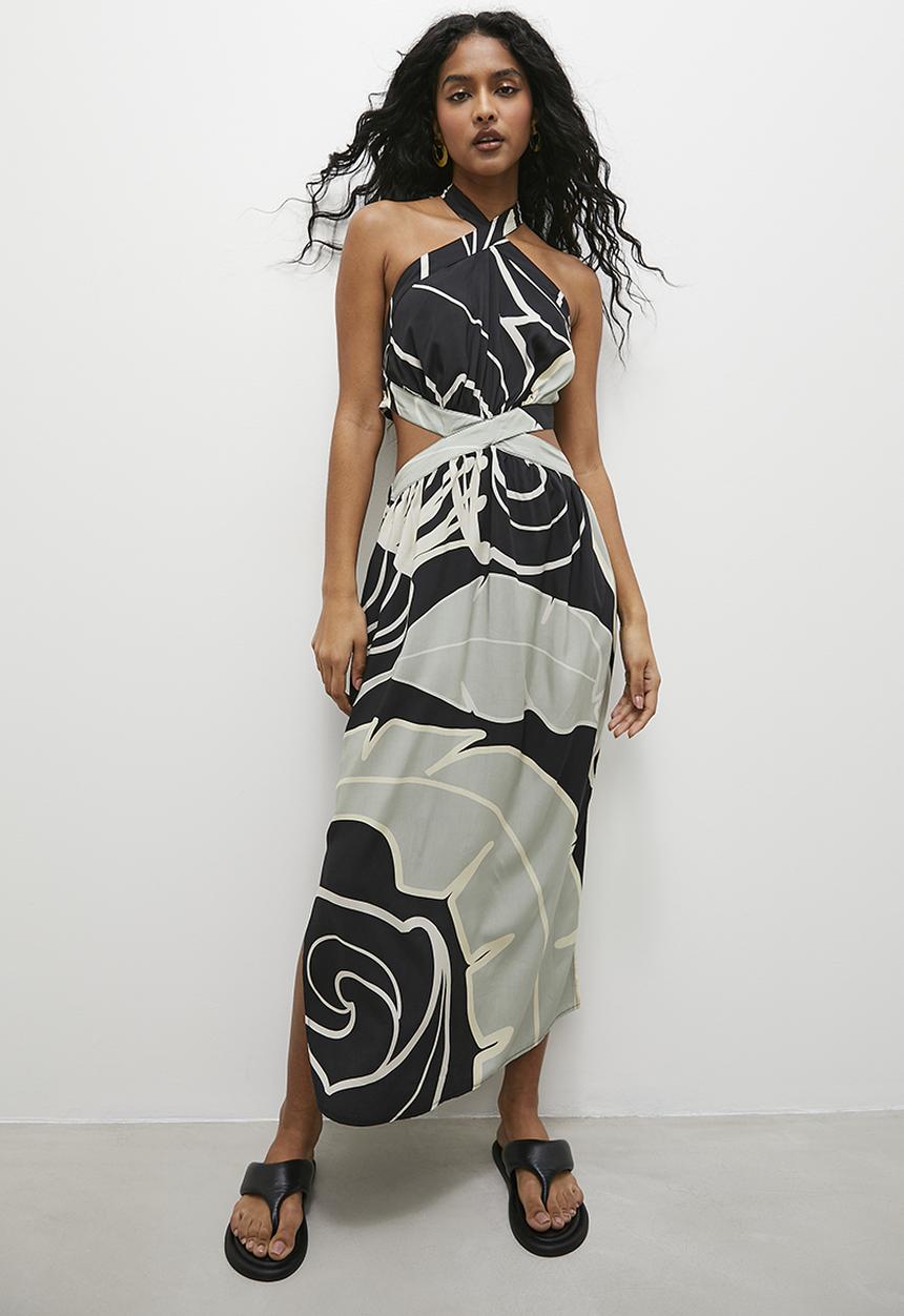 Superbalist - Halter midi column dress - multi 