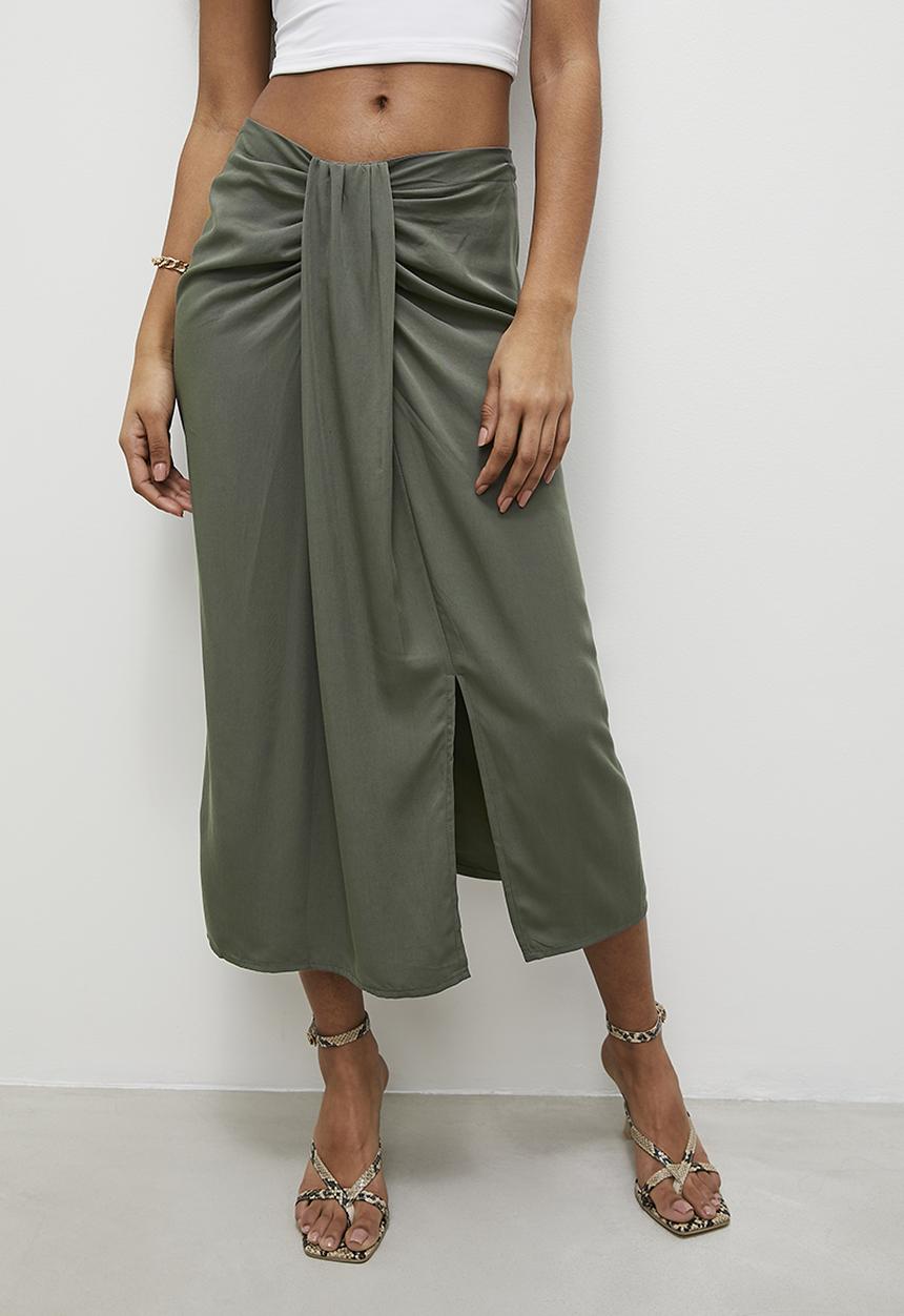 Superbalist - Sarong midi skirt - deep sage