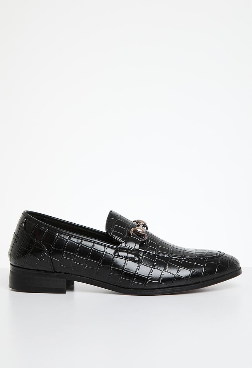 PC - Formal slip on  saddle - black crocodile
