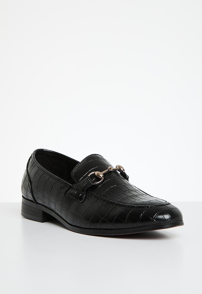 PC - Formal slip on  saddle - black crocodile