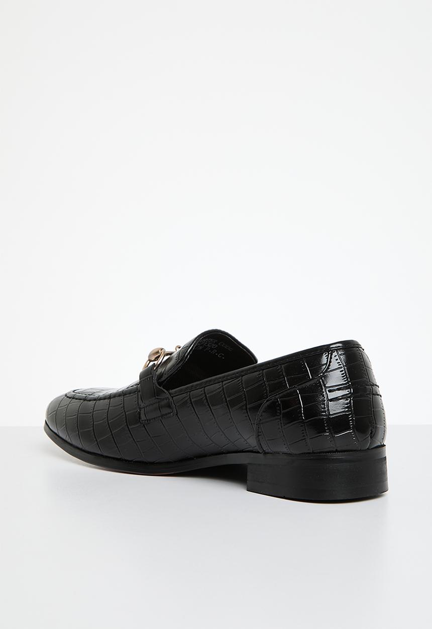 PC - Formal slip on  saddle - black crocodile