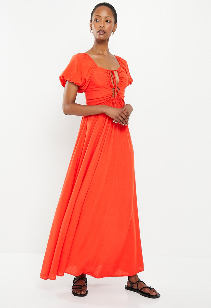Me&B - The puff sleeve eva dress - coral
