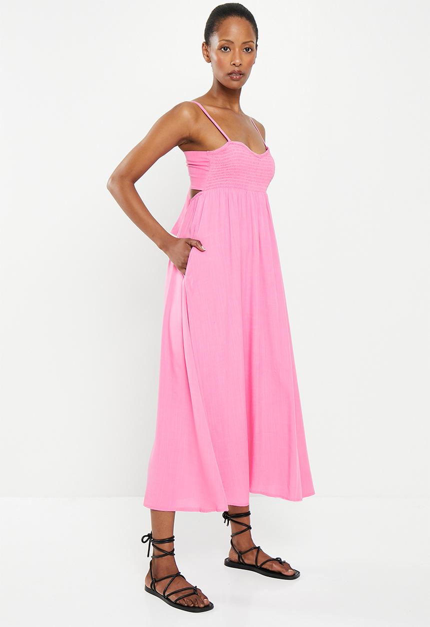 Me&B - The shirred bodice maxi sundress - pink