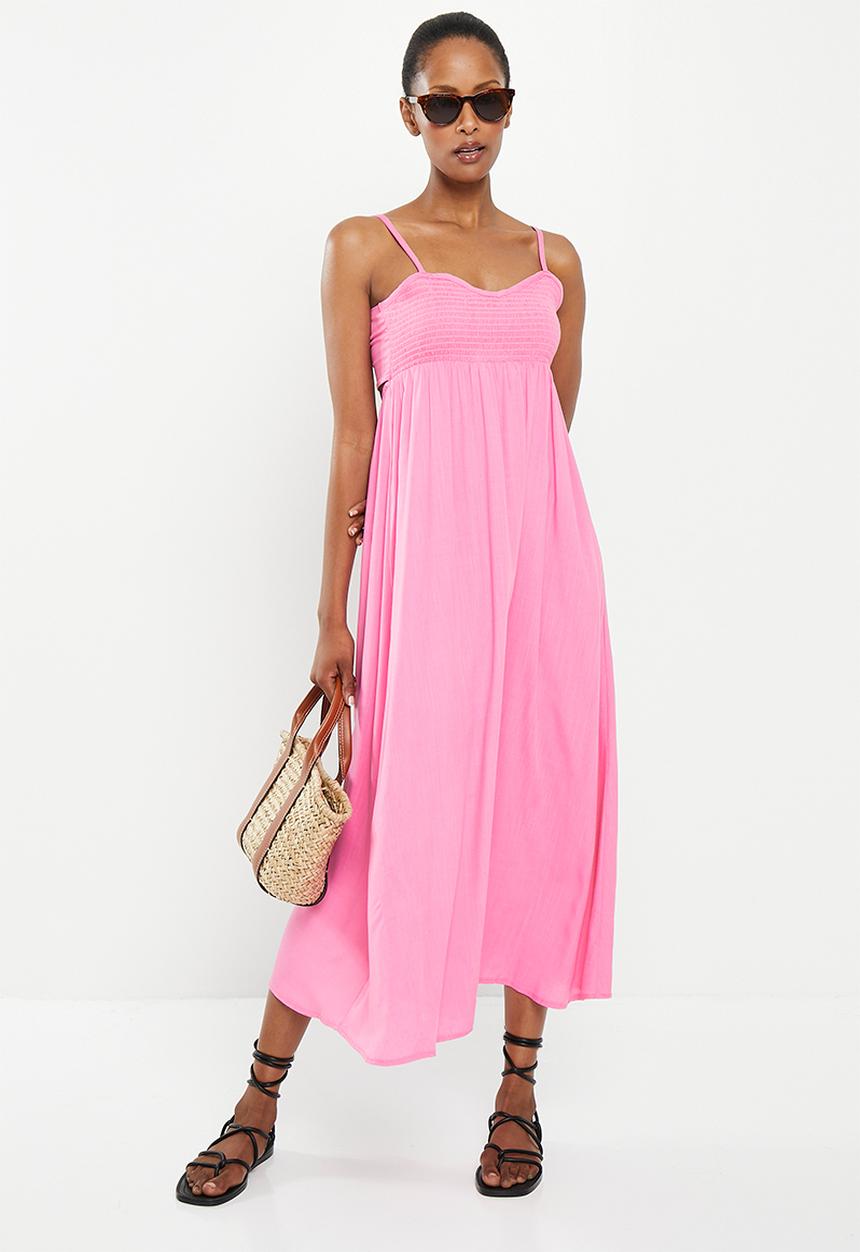 Me&B - The shirred bodice maxi sundress - pink