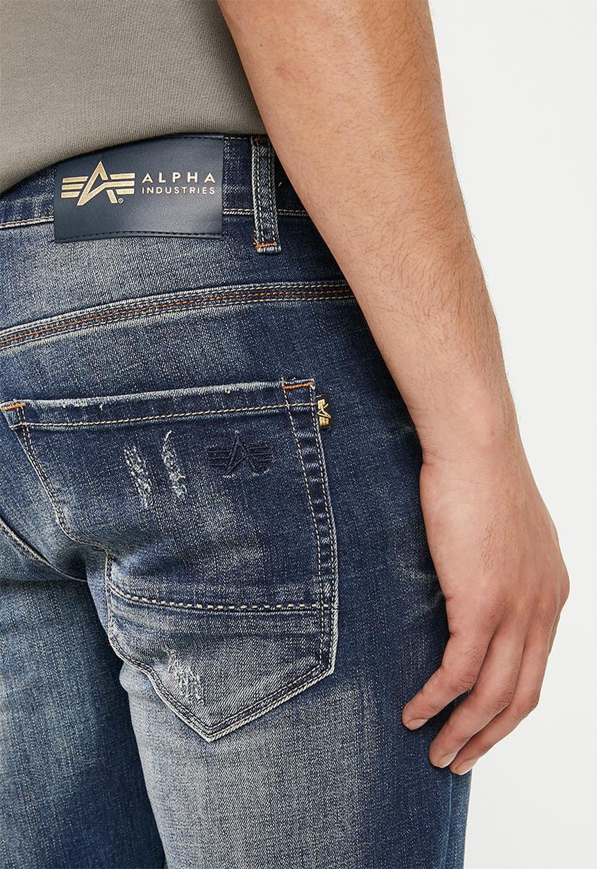 Alpha Industries - Boston stretch denim 5pkt - mid blue