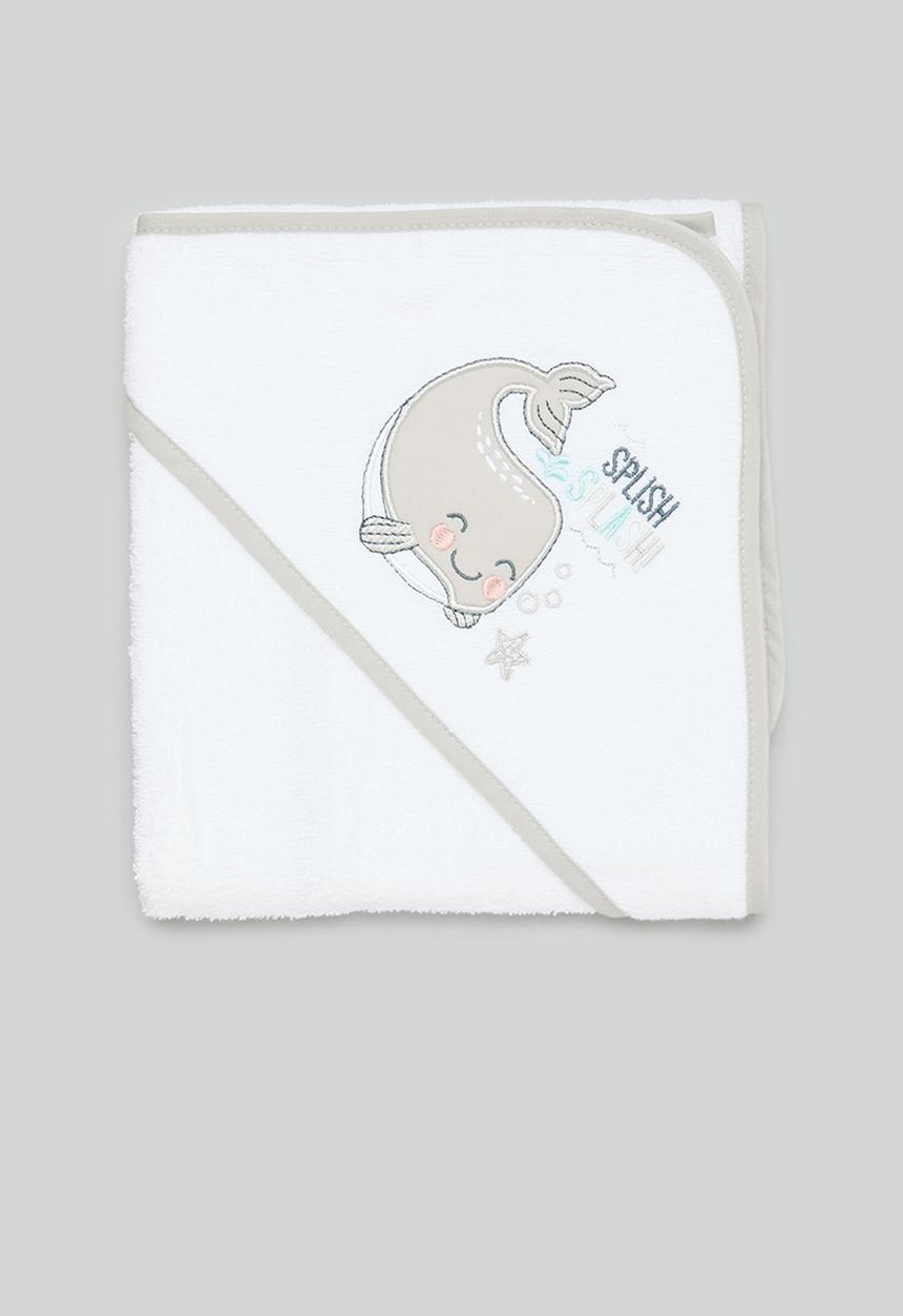 The Character Group (Legacy) - Whale hooded towels embroidered - grey